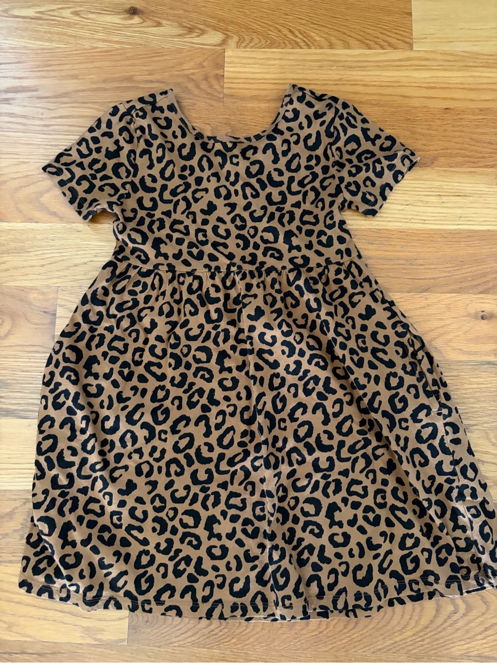Old Navy Leopard Print Short Sleeve Dress - Brown/Black